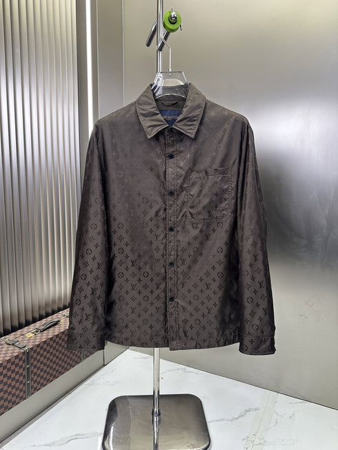 LV Tonal Pattern Button-Front Jacket