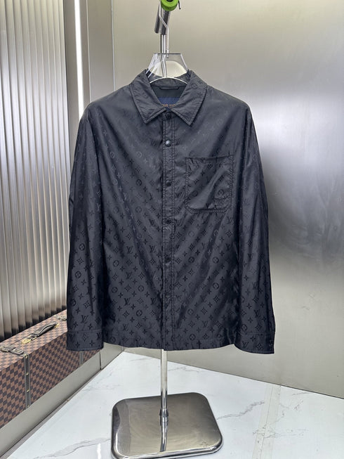 LV Tonal Pattern Button-Front Jacket