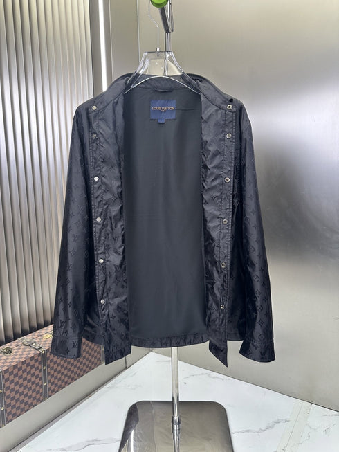 LV Tonal Pattern Button-Front Jacket