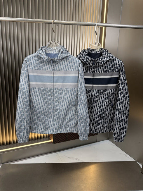 Dior Hooded Monogram Stripe Jacket