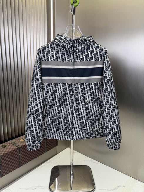 Dior Hooded Monogram Stripe Jacket