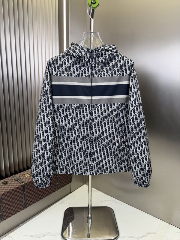Dior Hooded Monogram Stripe Jacket