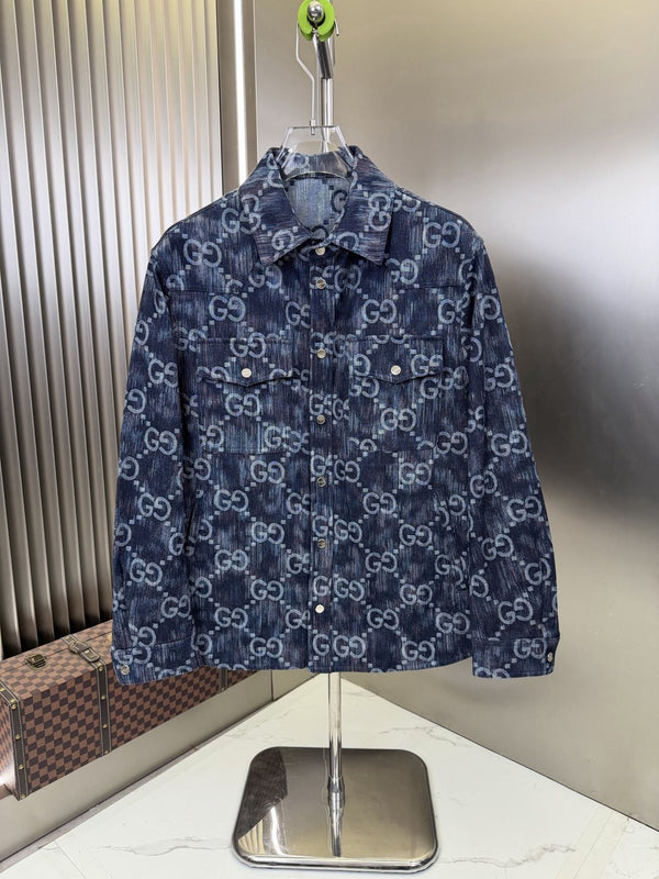 Gucci Blue Monogram Denim Jacket