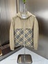 Burberry Hooded Zip Jacket with Check Panel