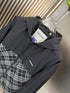 Burberry Hooded Zip Jacket with Check Panel