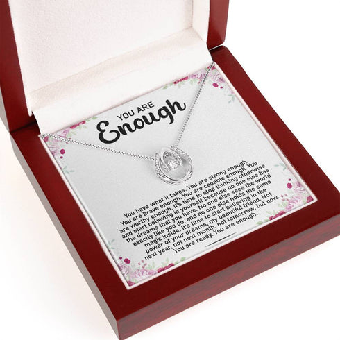 You Are Enough Message Card Necklace