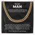 To My Man Message Card Cuban Chain