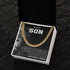 To My Son Message Card Cuban Chain