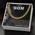 To My Son Message Card Cuban Chain
