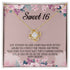 Sweet 16 Message Card Love Knot Necklace