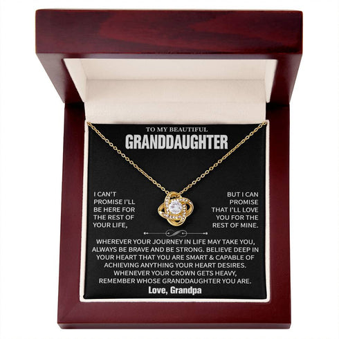 To My Beautiful Granddaughter Message Card Necklace