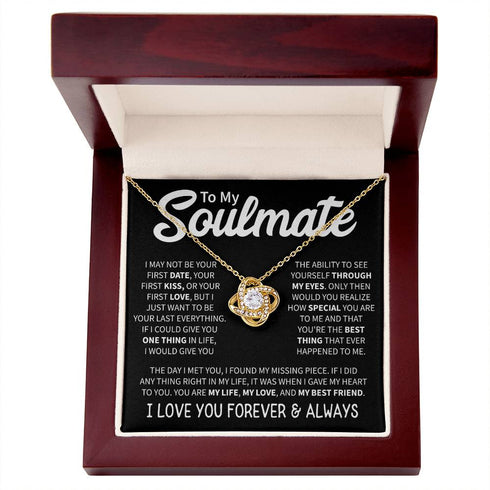 To My Soulmate (I Love You Forever & Always) Message Card Necklace