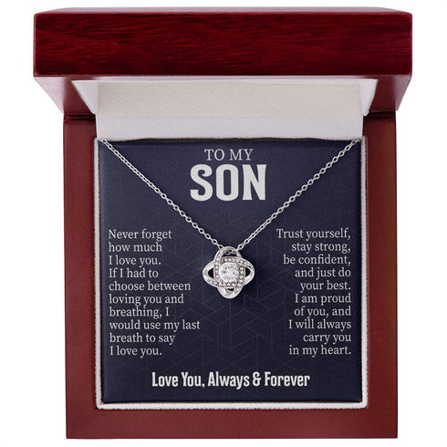 To My Son Message Card Necklace