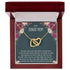 Bonus Mom Message Card Interlocking Heart Necklace