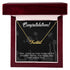 Congratulations - From Mother to Daughter - Message Card Custom Name Necklace