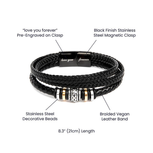 To My Man (I Love You Forever and Always) Message Card Bracelet