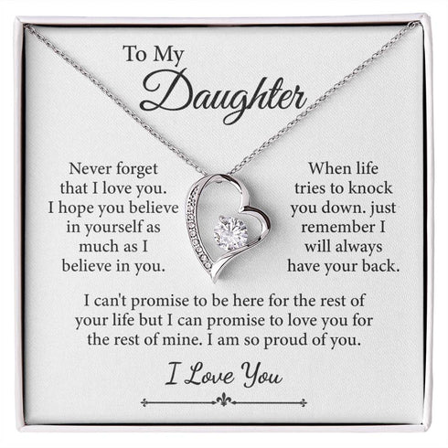 To My Daughter, I Love You Message Card Necklace (I am so proud of you)