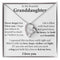 To My Beautiful Granddaughter (I love you) Message Card Necklace