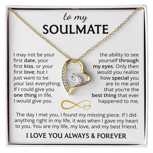 To My Soulmate (I Love You Always & Forever) Message Card Necklace