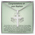 Baptism Gift Message Card Cross Necklace