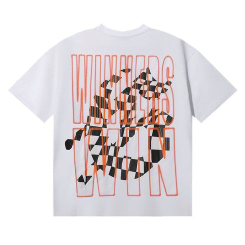 Godspeed T-shirts Racer F1 Champagne Printed Cotton Casual Short Sleeve T-shirts Men and Women