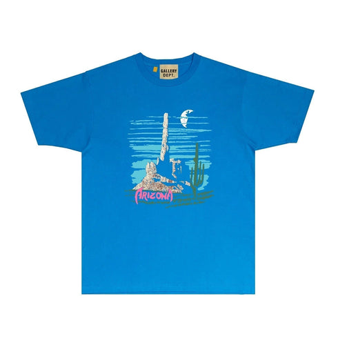 Gallery Dept T Shirt Retro Printed Loose Short-Sleeved Shirt