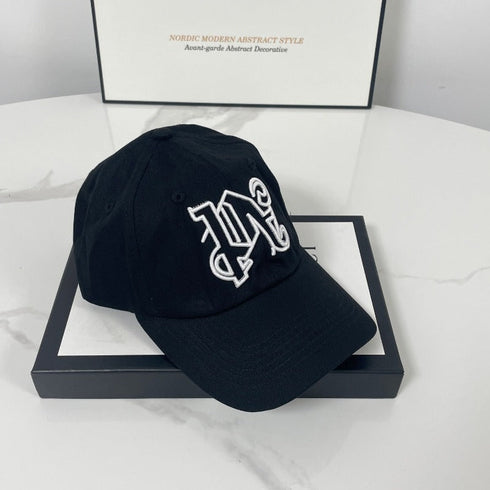 Palm Angels hats flame alphabet palm tree embroidered distressed baseball cap