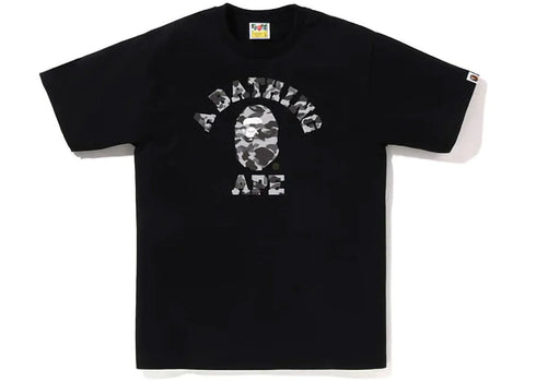 BAPE Heather Gray Camo College Tee Black