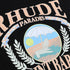 Rhude T-shirts Sunset Beach Cozy Pattern Printed Cotton Casual Loose Short Sleeve Men and Women