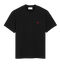 T-shirt Noir Ami de Coeur Rouge en Coton