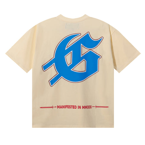 Godspeed T-shirts Convenience Store White Car Printing Cotton Casual Short Sleeve Men's and Women's