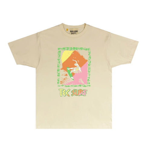 Gallery Dept T Shirt Retro Printed Loose Short-Sleeved Shirt