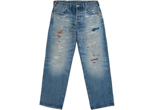 Supreme MM6 Maison Margiela Distressed Loose Fit Selvedge Jean Blue