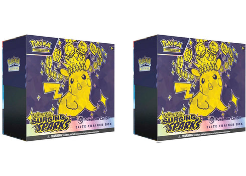 Pokémon Scarlet & Violet Surging Sparks Pokemon Center Elite Trainer Box 2x Lot