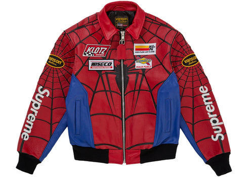 Supreme Vanson Leathers Spider-Man Jacket Multicolor