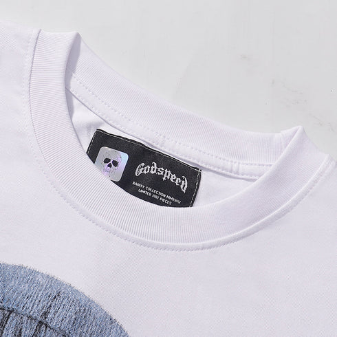 Godspeed T-shirts Masked Man Printed Cotton Casual Short Sleeve Men and Women
