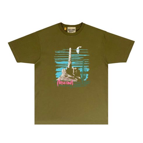 Gallery Dept T Shirt Retro Printed Loose Short-Sleeved Shirt