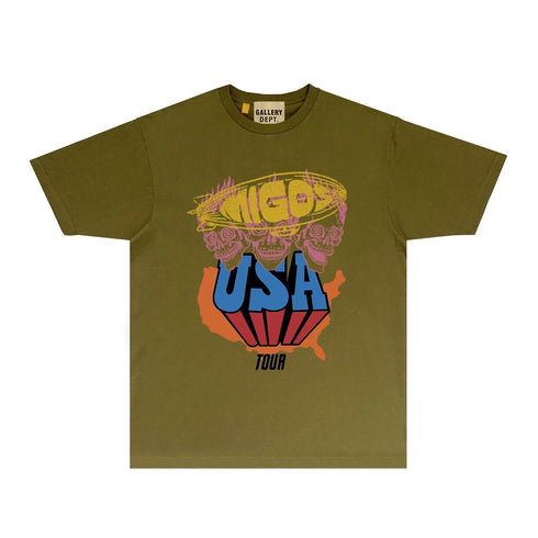 Gallery Dept T Shirt Retro Printed Loose Short-Sleeved Shirt