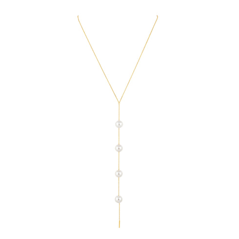 Celeste Pearl Lariat Statement Necklace