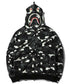 Bathing Ape Black and White Luminous Shark Coat High Quality Looped Fabric Hooded Shark Sweater