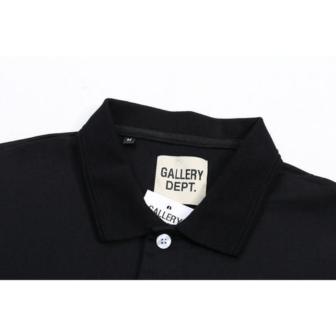 Gallery Dept T-Shirt Alphabet Slogan Lapel Short Sleeve Polo Shirt