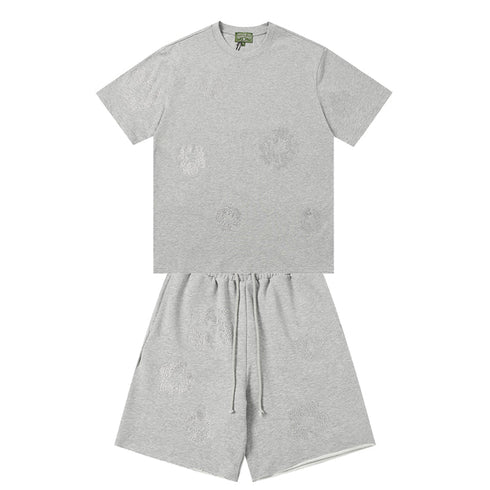 Denim Tears T-shirt & Shorts 2 Piece Set Rhinestones