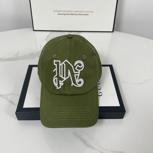 Palm Angels hats flame alphabet palm tree embroidered distressed baseball cap
