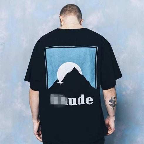 Rhude T-shirt Classic Sunset Theme Printed Short Sleeve T-shirt