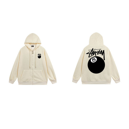 Stussy Hoodie Zip-Up Cardigan Fleece Hooded Sweater
