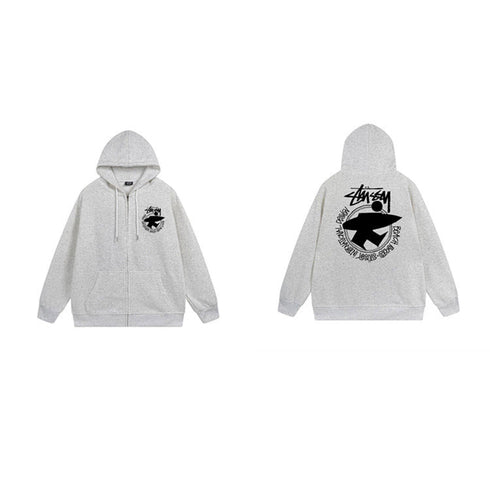 Stussy Hoodie Zip-Up Cardigan Fleece Hooded Sweater