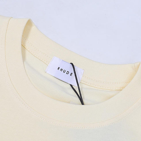 Rhude T-shirts Eagle Rossa Printed Cotton Casual Short Sleeve Men and Women