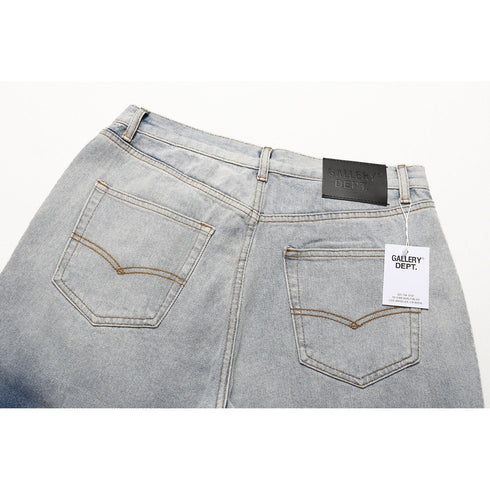 Gallery Dept Jeans leather label embroidery water ripple gradual change wash jeans