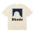 Rhude T-shirts Moonlight Blue Printed Cotton Casual Short Sleeve Men and Women