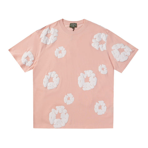 Denim Tears Outfit:T-shirt/Shorts (Separate Purchase Options) Puff Print Short Sleeve T-shirt Loose Couple Shorts Suit
